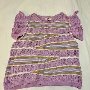Lavender Striped Women's Sweater